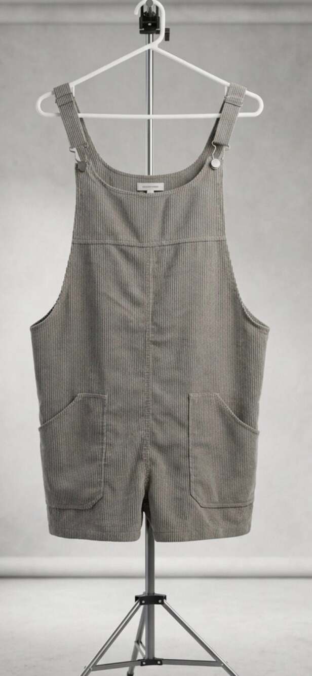 ChicSoul Corduroy Overall Romper Shortalls with Pockets Size 1X